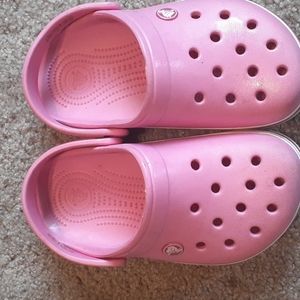 Pink crocs